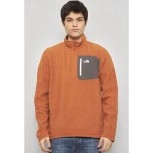 The North Face Size XL 1/4 Zip Polartec Soft Shell Fleece Jacket Mens Orange